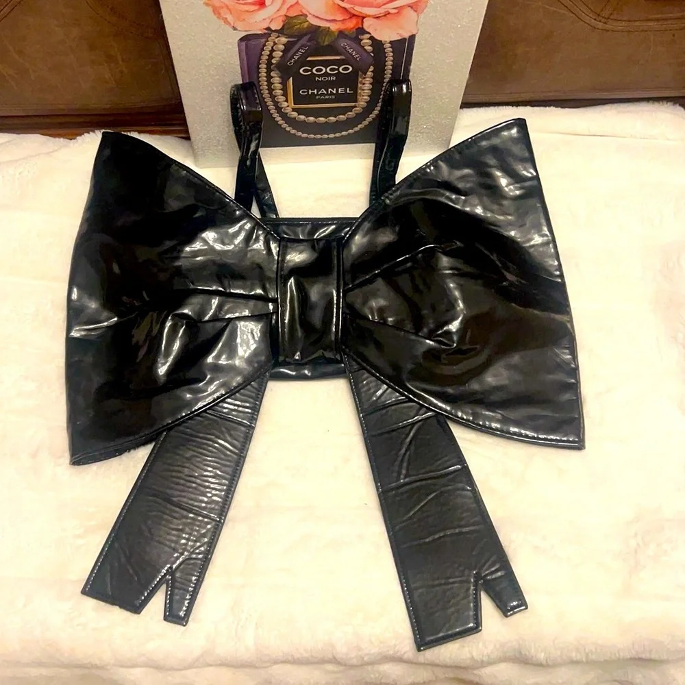 Fortnite black patent Cuddle Team Oversize Bow Backpack 23